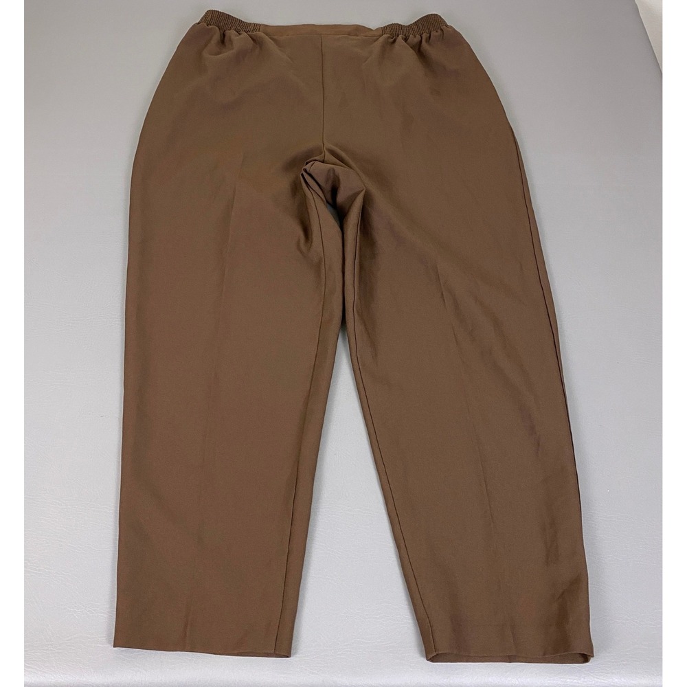 Just For Women Pull On Pants Women's Plus Size 20W Straight Brown Elastic Waist